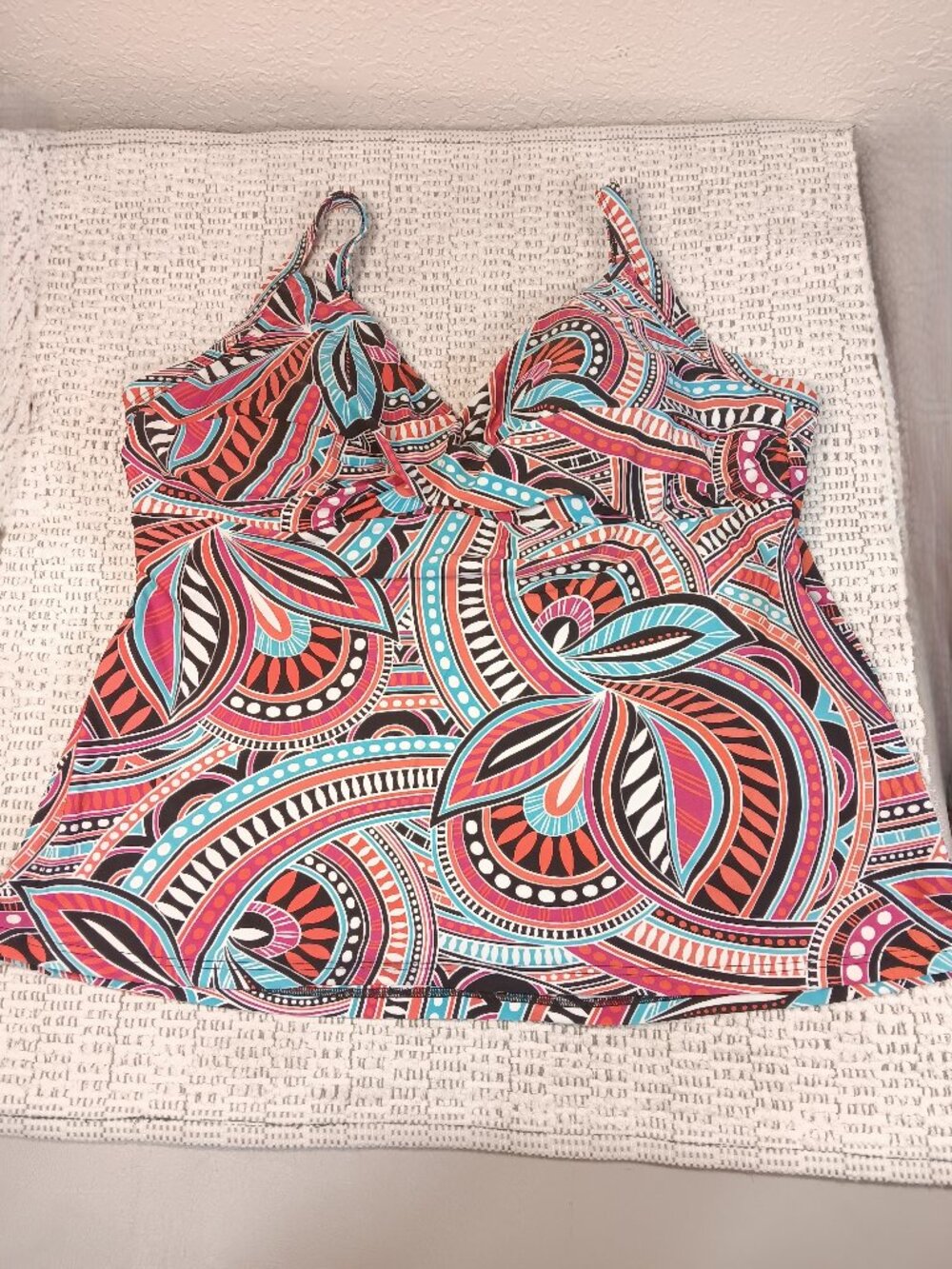 Croft & Barrow Woman plus size multicolor swim tankini top sz 20W